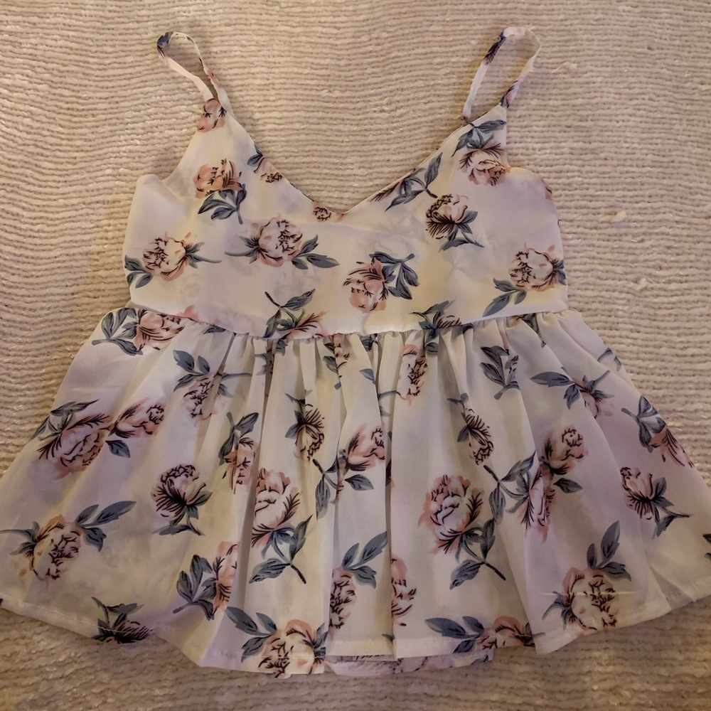 sz xsmall floral baby doll tank top